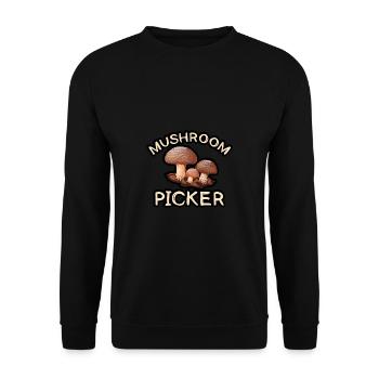 Pilzsammler Pilz Motiv für Pilzsucher - Unisex Pullover - Schwarz - Vorne - Alina (178cm) & Michal (187cm)