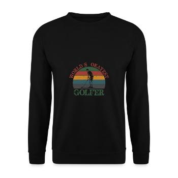 Golf Geschenk Witz Golfspieler Golfer - Unisex Pullover - Schwarz - Vorne - Alina (178cm) & Michal (187cm)