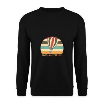 Heißluftballon & Ballon Fahrer Geschenk - Unisex Pullover - Schwarz - Vorne - Alina (178cm) & Michal (187cm)
