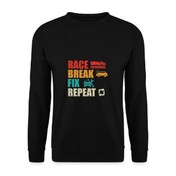 RC Auto Hobby Spruch Ferngestuertes Auto - Unisex Pullover - Schwarz - Vorne - Alina (178cm) & Michal (187cm)