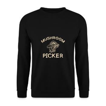 Pilzsammler Pilz Motiv für Pilzsucher - Unisex Pullover - Schwarz - Vorne - Alina (178cm) & Michal (187cm)