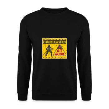 Feuerwehrmann Feuerwehr & Sprüche - Unisex Pullover - Schwarz - Vorne - Alina (178cm) & Michal (187cm)