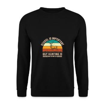 Jagen Jagdspruch & Jäger Geschenkidee - Unisex Pullover - Schwarz - Vorne - Alina (178cm) & Michal (187cm)