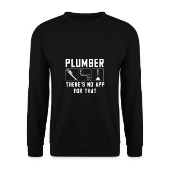 Handwerker Installateur Spruch Klempner - Unisex Pullover - Schwarz - Vorne - Alina (178cm) & Michal (187cm)