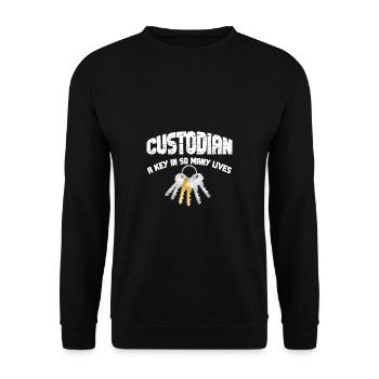 Putzfrau Spruch Reinigungskraft Putzfee - Unisex Pullover - Schwarz - Vorne - Alina (178cm) & Michal (187cm)