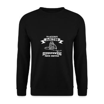 Putzfrau Spruch Reinigungskraft Putzfee - Unisex Pullover - Schwarz - Vorne - Alina (178cm) & Michal (187cm)