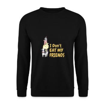 Je ne mange pas mes amis Bien-être animal Végétalien - Sweat-shirt Unisexe - noir - Devant - Alina (178cm) & Michal (187cm)