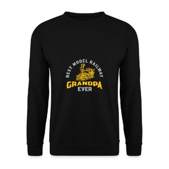 Lokführer Bahn Design I Model Eisenbahn - Unisex Pullover - Schwarz - Vorne - Alina (178cm) & Michal (187cm)