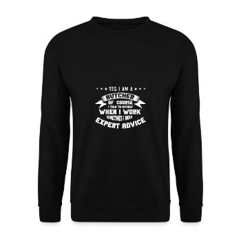 Metzger Fleischer Sprücher I Metzgerei - Unisex Pullover - Schwarz - Vorne - Alina (178cm) & Michal (187cm)