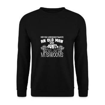 Pilzsammler Pilz Motiv für Pilzsucher - Unisex Pullover - Schwarz - Vorne - Alina (178cm) & Michal (187cm)