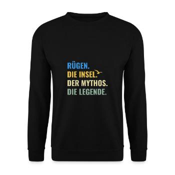 Rügen. Die Insel. Der Mythos. Die Legende Ostsee - Unisex Pullover - Schwarz - Vorne - Alina (178cm) & Michal (187cm)