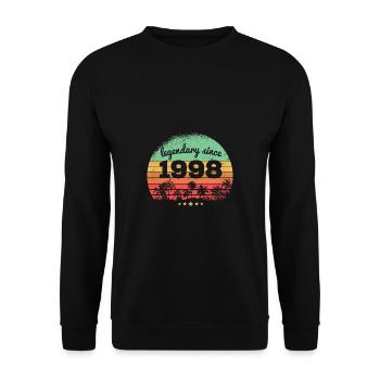 25 Years Old Legendary Since 1998 25th Birthday - Unisex Sweatshirt - black - Front - Alina (178cm) & Michal (187cm)