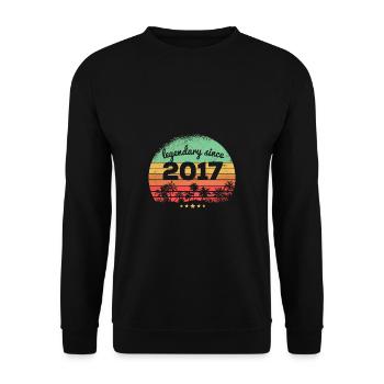 6 Years Old Legendary Since 2017 6th Birthday - Unisex Sweatshirt - black - Front - Alina (178cm) & Michal (187cm)