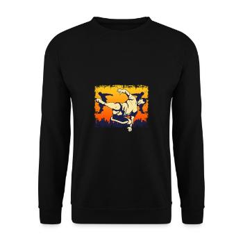 Freerunning Freerunner Parkour - Unisex Sweatshirt - black - Front - Alina (178cm) & Michal (187cm)