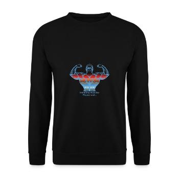 Bodybuilder Kraftsport Fitness Motiv - Unisex Pullover - Schwarz - Vorne - Alina (178cm) & Michal (187cm)