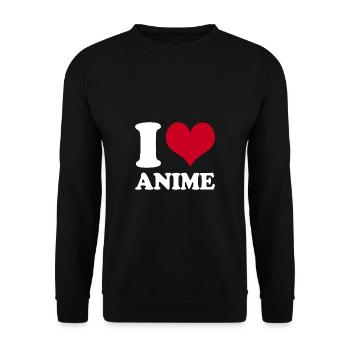 I Love Anime - Unisex Sweatshirt - black - Front - Alina (178cm) & Michal (187cm)