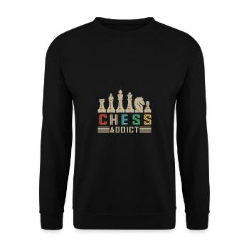 Lusitger Schachspieler Spruch I Schach - Unisex Pullover - Schwarz - Vorne - Alina (178cm) & Michal (187cm)