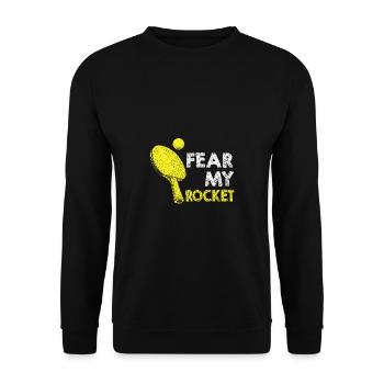 Lustiger Tischtennis Spruch Tischtennis - Unisex Pullover - Schwarz - Vorne - Alina (178cm) & Michal (187cm)