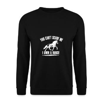 Schönes Reiten Pferde Spruch für Reiter - Unisex Pullover - Schwarz - Vorne - Alina (178cm) & Michal (187cm)