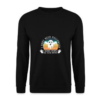 Grusel Halloweenspruch Spruch Halloween - Unisex Pullover - Schwarz - Vorne - Alina (178cm) & Michal (187cm)