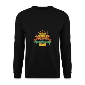 Putzfrau Spruch Reinigungskraft Putzfee - Unisex Pullover - Schwarz - Vorne - Alina (178cm) & Michal (187cm)