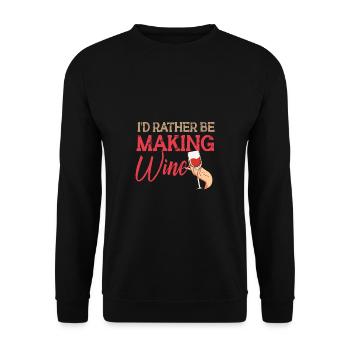 Winzer Wein Spruch für Weinliebhaber - Unisex Pullover - Schwarz - Vorne - Alina (178cm) & Michal (187cm)