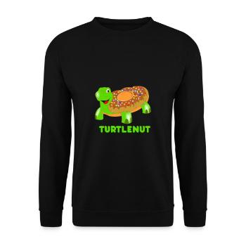 Turtlenut Donut Schildkröte Süß Zucker Glasur - Unisex Pullover - Schwarz - Vorne - Alina (178cm) & Michal (187cm)
