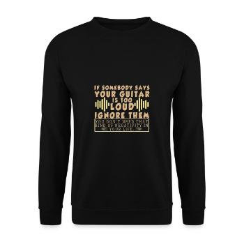 Gitarre Musik Gitarisst Gitarren Spruch - Unisex Pullover - Schwarz - Vorne - Alina (178cm) & Michal (187cm)