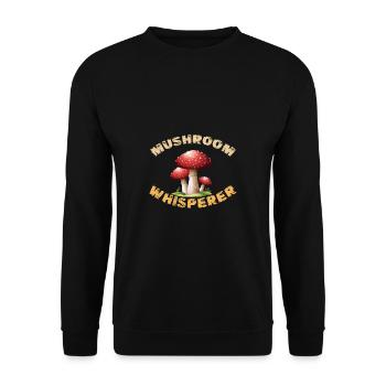 Pilzsammler Pilz Motiv für Pilzsucher - Unisex Pullover - Schwarz - Vorne - Alina (178cm) & Michal (187cm)