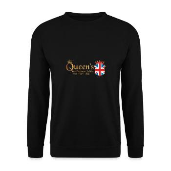 British Queen Monarchy Platinum Jubilee 70th yr - Unisex Sweatshirt - black - Front - Alina (178cm) & Michal (187cm)