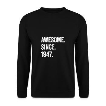 77e anniversaire 77 ans d’expérience depuis 1947 - Sweat-shirt Unisexe - noir - Devant - Alina (178cm) & Michal (187cm)