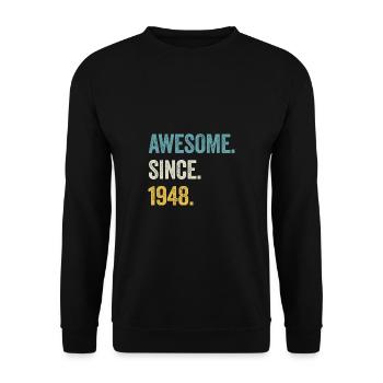77 Years Old Awesome Since 1948 77th Birthday - Unisex Sweatshirt - black - Front - Alina (178cm) & Michal (187cm)