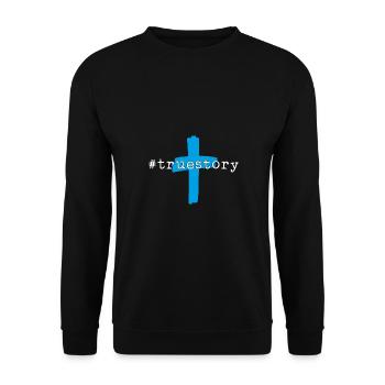Bibelvers Christliche Sprüche Geschenk Bibel Jesus - Unisex Pullover - Schwarz - Vorne - Alina (178cm) & Michal (187cm)