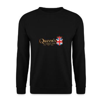 British Queen Monarchy Platinum Jubilee 70th yr - Unisex Sweatshirt - black - Front - Alina (178cm) & Michal (187cm)
