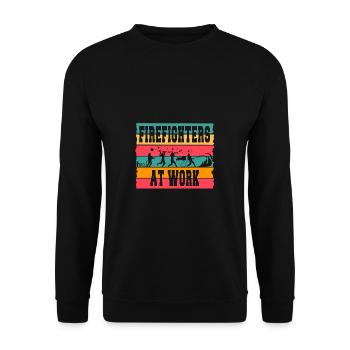 Feuerwehrmann Feuerwehr & Sprüche - Unisex Pullover - Schwarz - Vorne - Alina (178cm) & Michal (187cm)