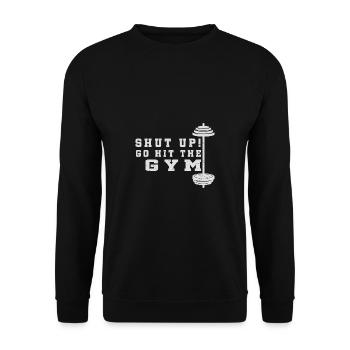 Bodybuilder Kraftsport Fitness Motiv - Unisex Pullover - Schwarz - Vorne - Alina (178cm) & Michal (187cm)