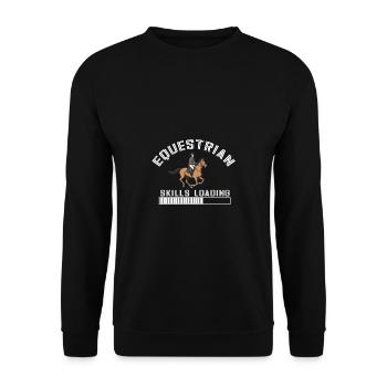 Schönes Reiten Pferde Spruch für Reiter - Unisex Pullover - Schwarz - Vorne - Alina (178cm) & Michal (187cm)