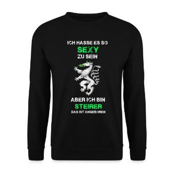 Sexy Steirer - Unisex Pullover - Schwarz - Vorne - Alina (178cm) & Michal (187cm)