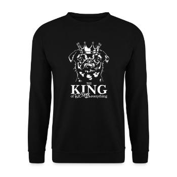 Petit Brabancon King of everything Spruch Wilsigns - Unisex Pullover - Schwarz - Vorne - Alina (178cm) & Michal (187cm)