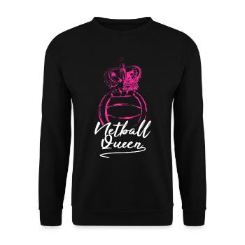 Netball Queen - Unisex Sweatshirt - black - Front - Alina (178cm) & Michal (187cm)