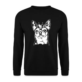 Chihuahua Crown Dog Dogs Wilsigns - Unisex Sweatshirt - black - Front - Alina (178cm) & Michal (187cm)