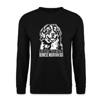 La vie de Bouvier Bernois est meilleure Chiens Wilsigns - Sweat-shirt Unisexe - noir - Devant - Alina (178cm) & Michal (187cm)