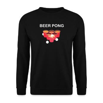 Beer Pong - Unisex Sweatshirt - black - Front - Alina (178cm) & Michal (187cm)