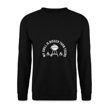 Lustiger Grill-Spruch I Grillen Motiv - Unisex Pullover - Schwarz - Vorne - Alina (178cm) & Michal (187cm)
