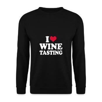 Weintrinker Wein I Love Wine Tasting - Unisex Pullover - Schwarz - Vorne - Alina (178cm) & Michal (187cm)