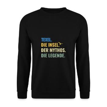Texel. Die Insel. Der Mythos. Die Legende Holland - Unisex Pullover - Schwarz - Vorne - Alina (178cm) & Michal (187cm)