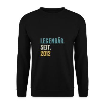 11 Jahre Legendär Seit 2012 11. Geburtstag - Unisex Pullover - Schwarz - Vorne - Alina (178cm) & Michal (187cm)