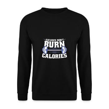 Les excuses ne brûlent pas de calories Entraînement physique - Sweat-shirt Unisexe - noir - Devant - Alina (178cm) & Michal (187cm)