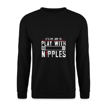 Handwerker Installateur Spruch Klempner - Unisex Pullover - Schwarz - Vorne - Alina (178cm) & Michal (187cm)