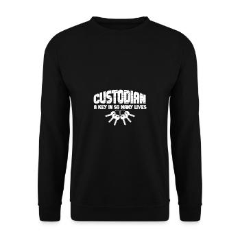 Putzfrau Spruch Reinigungskraft Putzfee - Unisex Pullover - Schwarz - Vorne - Alina (178cm) & Michal (187cm)